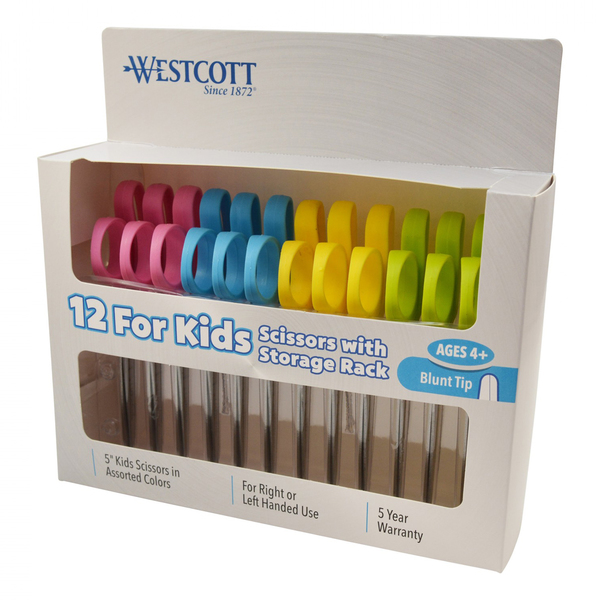 Westcott Value Scissors Classpack, 5" Blunt, PK12 4252